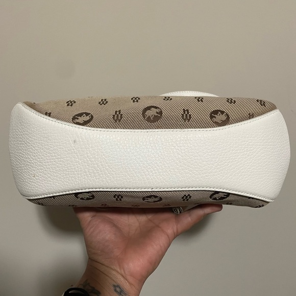 Elegant Brown and White Women's Shoulder Bag - Picture 5 of 6